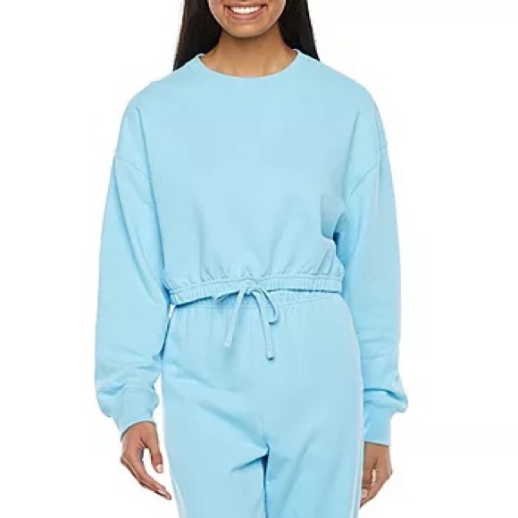 Arizona Jean Company Tops - NWT Arizona Fleece Capsule Crew Neck Long Sleeve Sweatshirt - Sky Blue - Size M